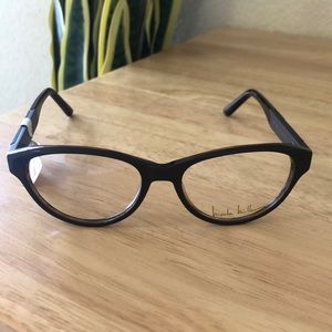Nicole Miller dark brown eyeglasses frames